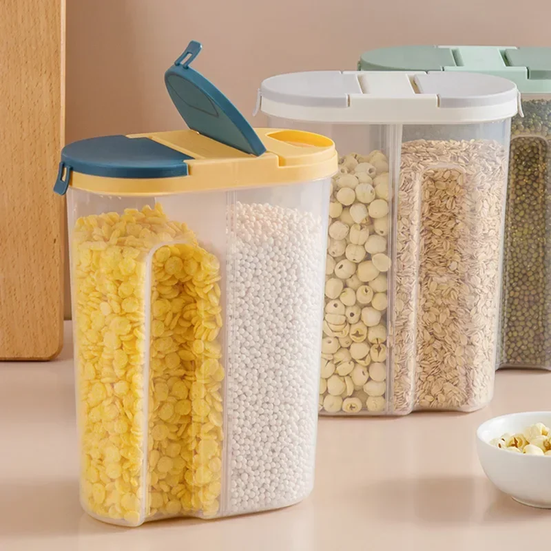 Food Storage Lidl - M/L Double Grid Cereals Jar Plastic