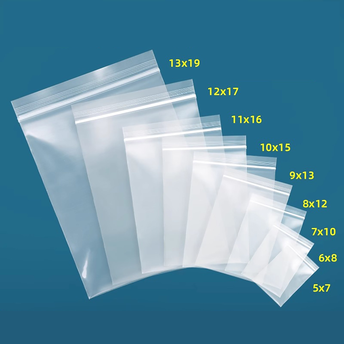 Food Storage Long Term - White‑Edge Food‑Grade Sealable PE Zipper Bags,