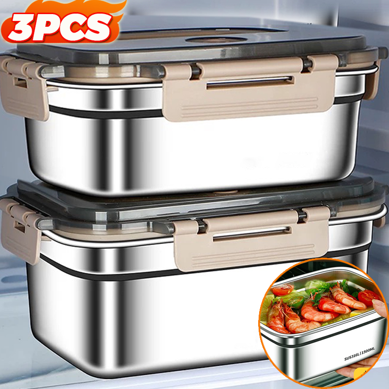 Stainless Lunch Box - Large Capacity Bento Box Stainless Steel