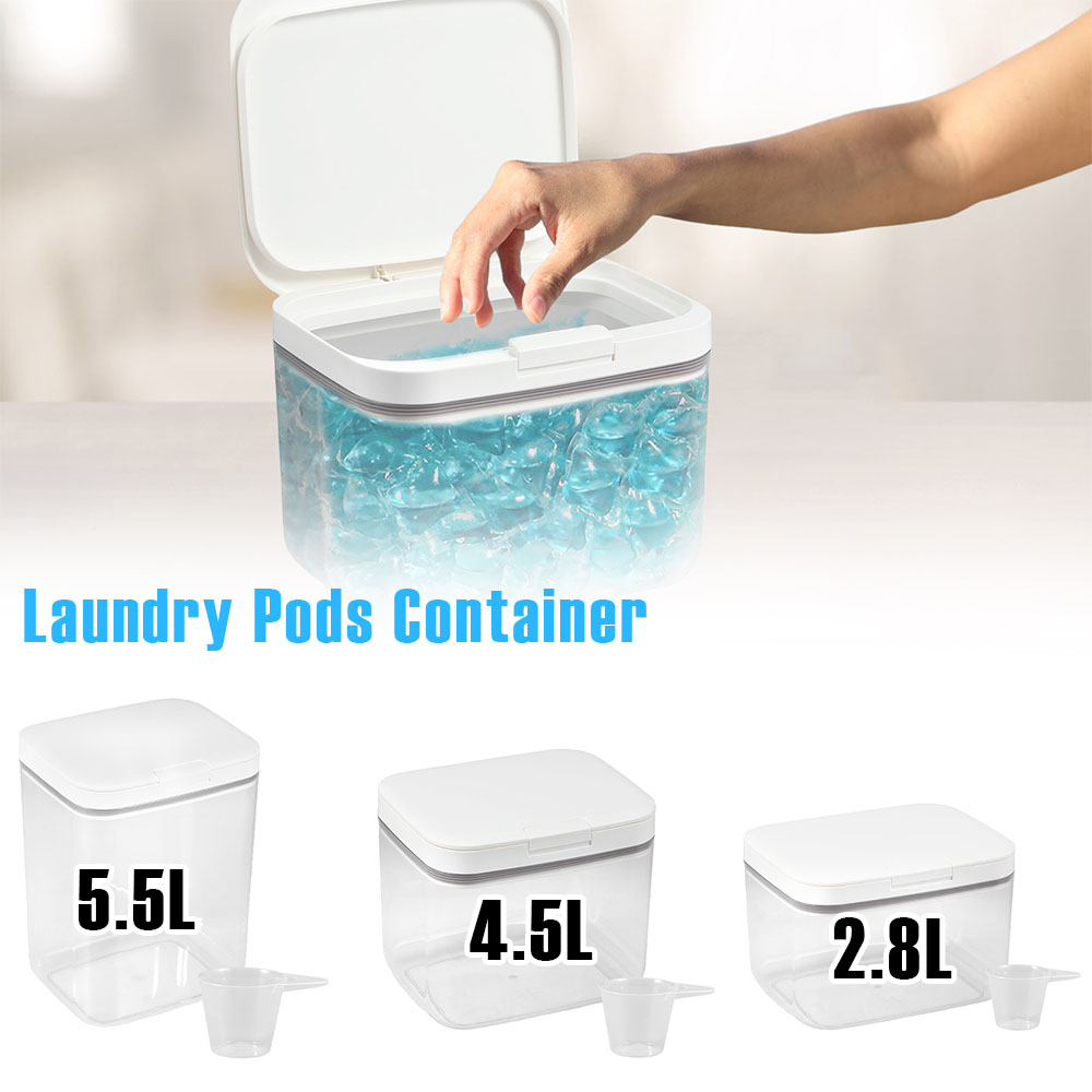 Food Storage Lidl - Laundry Pods Container 2.8L/4.5L/5.5L Clear Storage