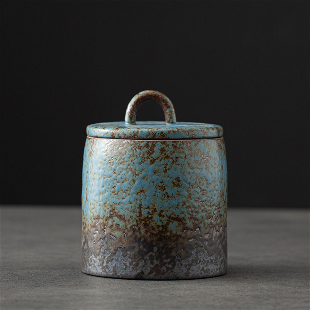 Food Storage Quart - Ceramic Tea Caddy Sealed Jar Small