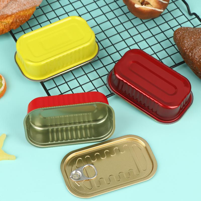 Food Storage Lid - 2Pcs Rectangular Mini Sealed Metal Tin