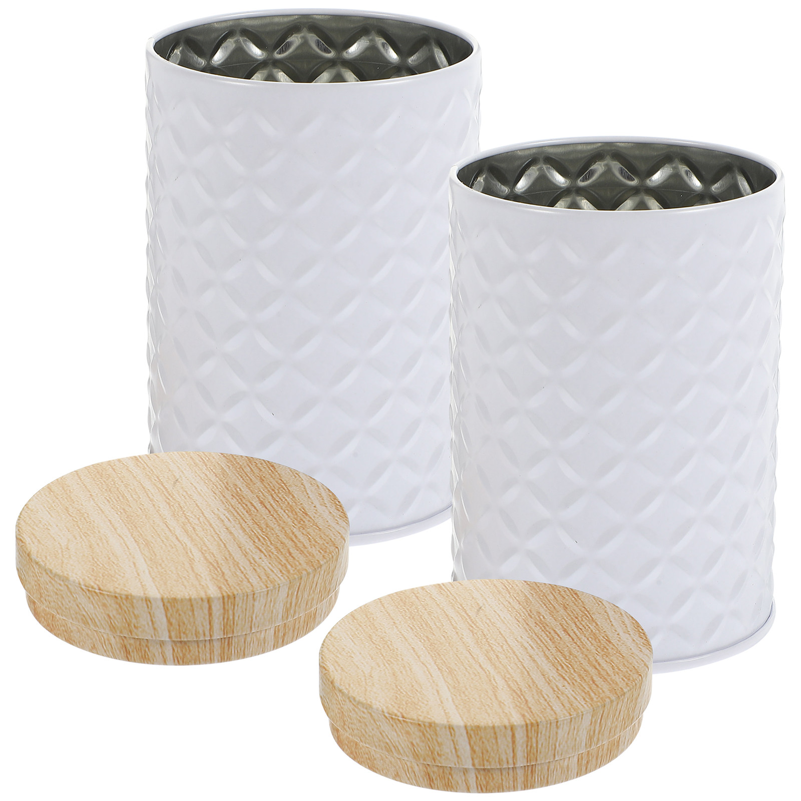 Food Storage Lid - 2Pcs Food Grade Tinplate Storage Canister