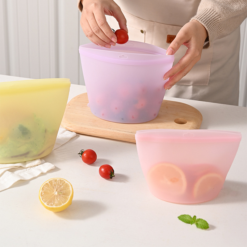 Food Storage Silicone Bags - Self-Sealing Silicone Storage Bag Food Storage
