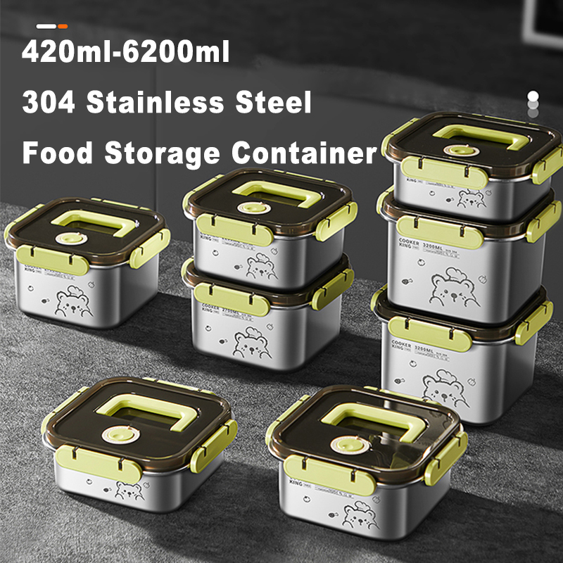 Stainless Lunch Box - COOKER KING 420ml-6200ml Large Capacity Stainless