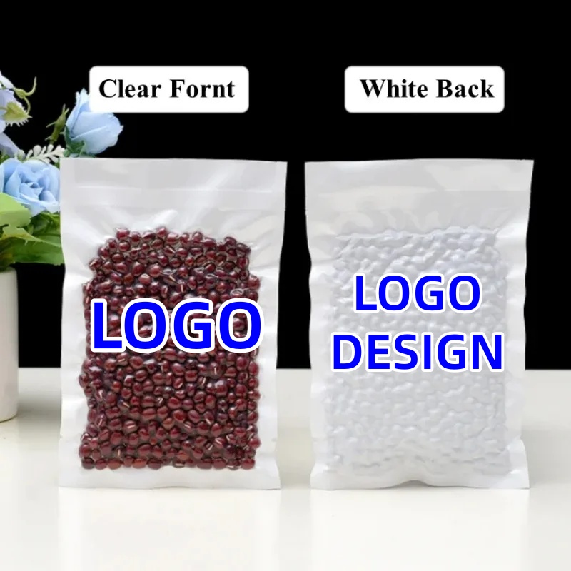 Food Storage Long Term - 100PCS Open Top Clear White Vacuum