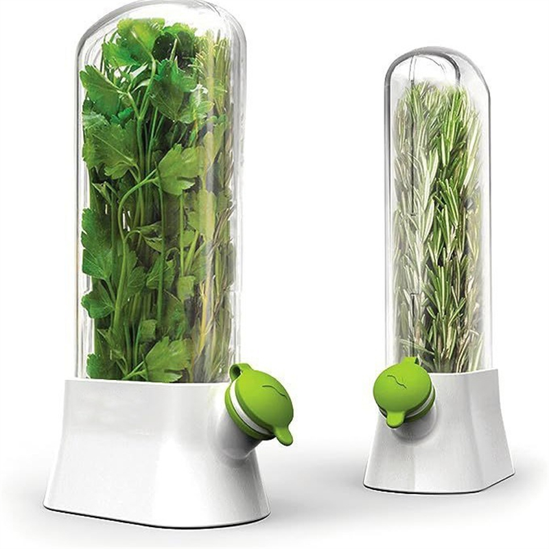 Herb Keeper Container - Refrigerator Herb Crisper Saver Pod Container