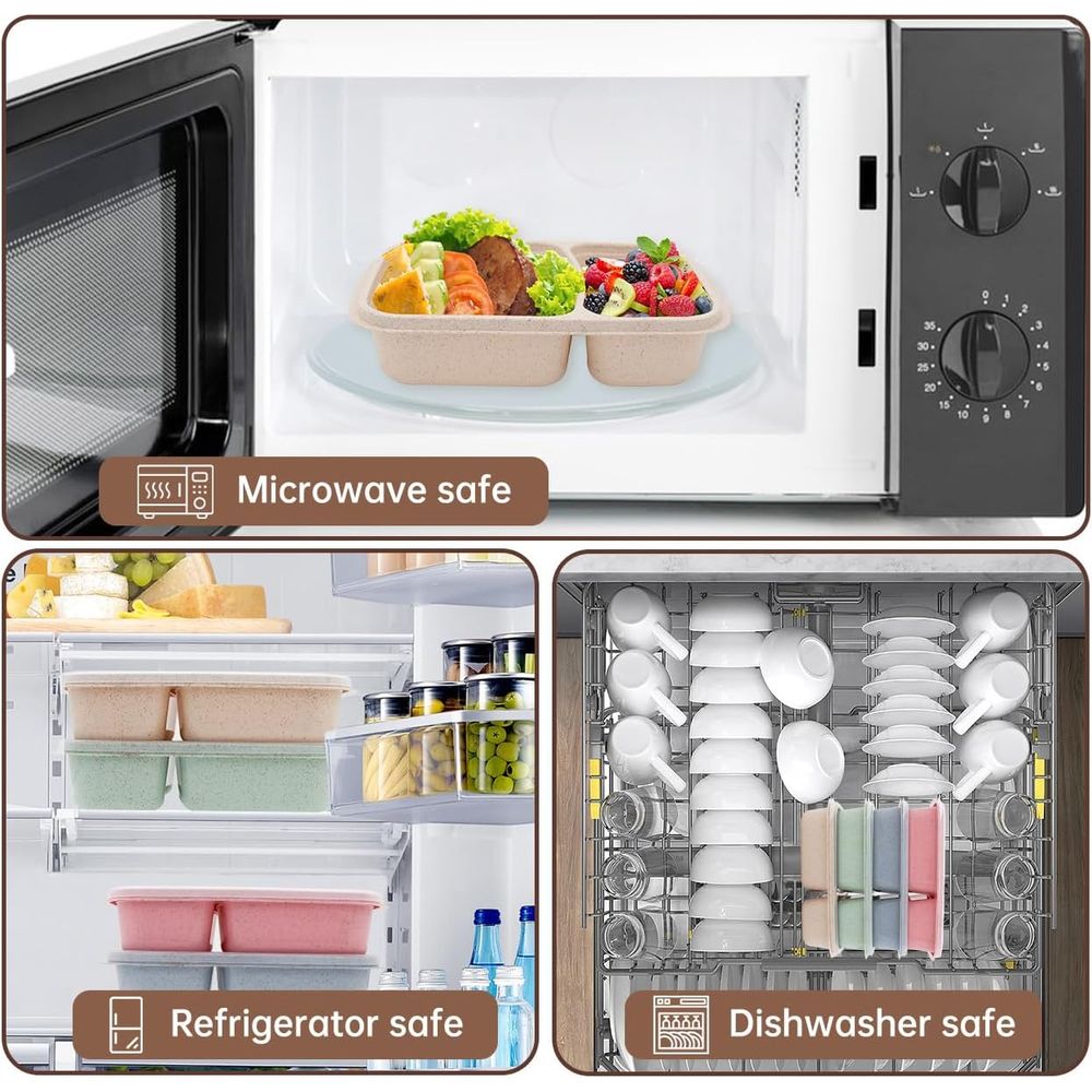 4 Pack Bento Lunch Box, 2 Comp - đánh giá và giá Storage Food Prep