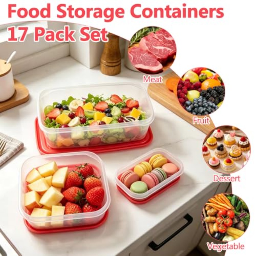 17Pcs Plastic Food Storage Set - đánh giá và giá Storage Food Prep