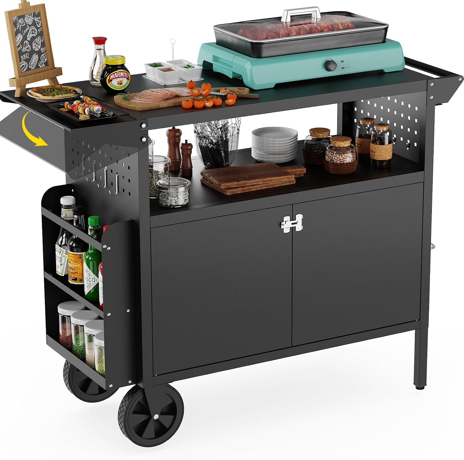 Outdoor Grill Cart Table With  - đánh giá và giá Food Storage For Camping