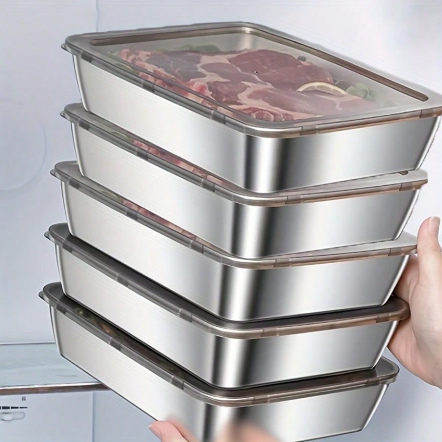 5-Piece Stainless Steel Food S - đánh giá và giá Xl Food Storage Containers With Lids