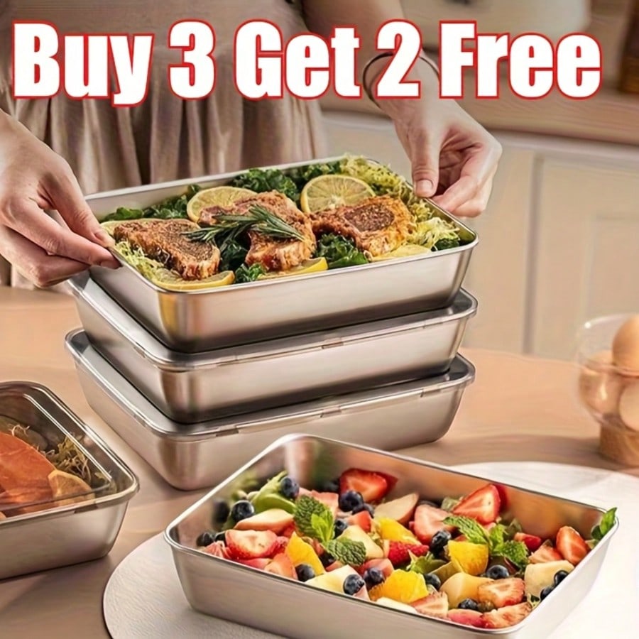 5-Piece Stainless Steel Food S - đánh giá và giá Xl Food Storage Containers With Lids