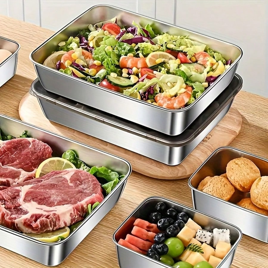5-Piece Stainless Steel Food S - đánh giá và giá Xl Food Storage Containers With Lids
