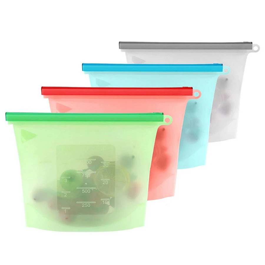 1000ml Reusable Silicone Food  - đánh giá và giá Food Storage Silicone Bags
