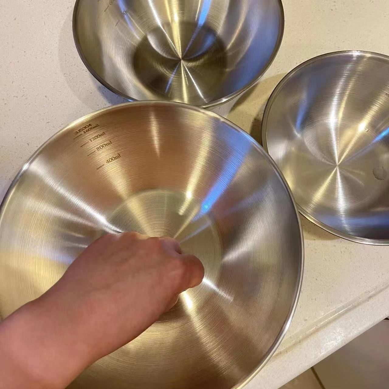 1-3 Stainless Steel Bowl Set w - đánh giá và giá Food Storage In Stainless Steel