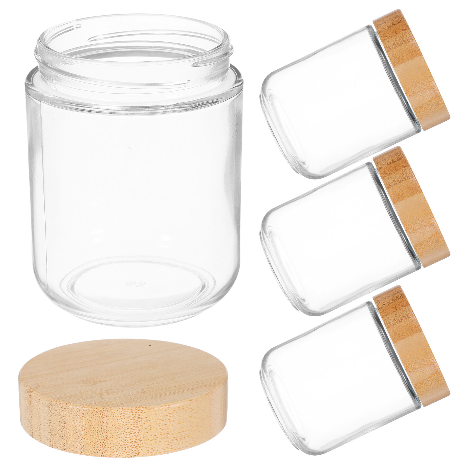 4Pcs Transparent Glass Jars wi - đánh giá và giá Food Storage Lid