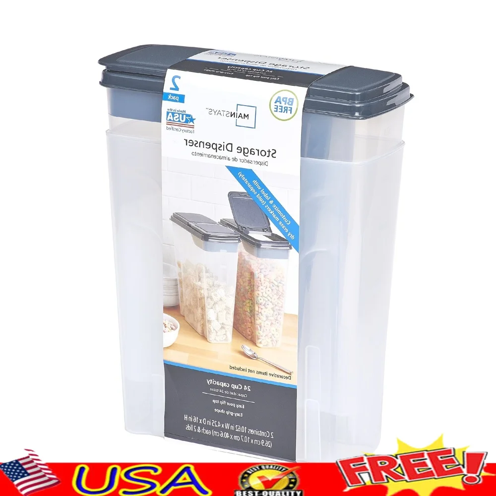 2-Pack Plastic Cereal Dispense - đánh giá và giá Food Storage Quart Containers