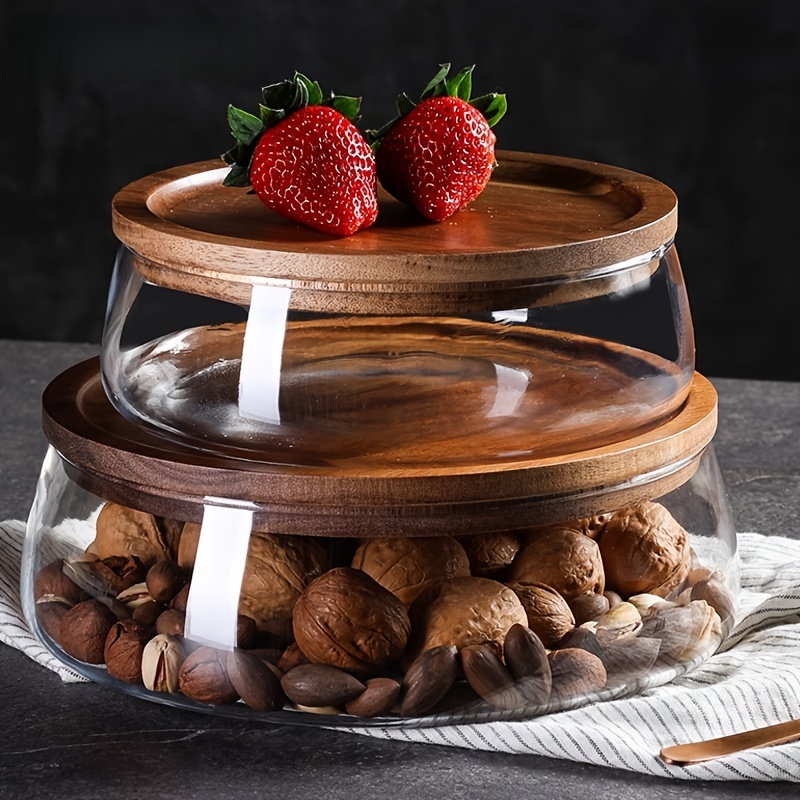 Glass Canisters with Wooden Li - đánh giá và giá Food Storage Lidl