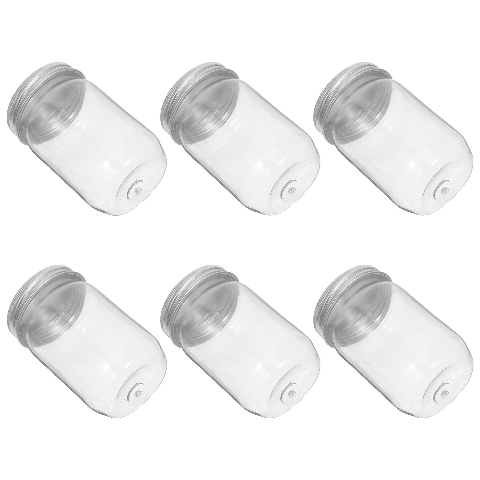 6Pcs Clear Plastic Mason Jars  - đánh giá và giá Food Storage Lid