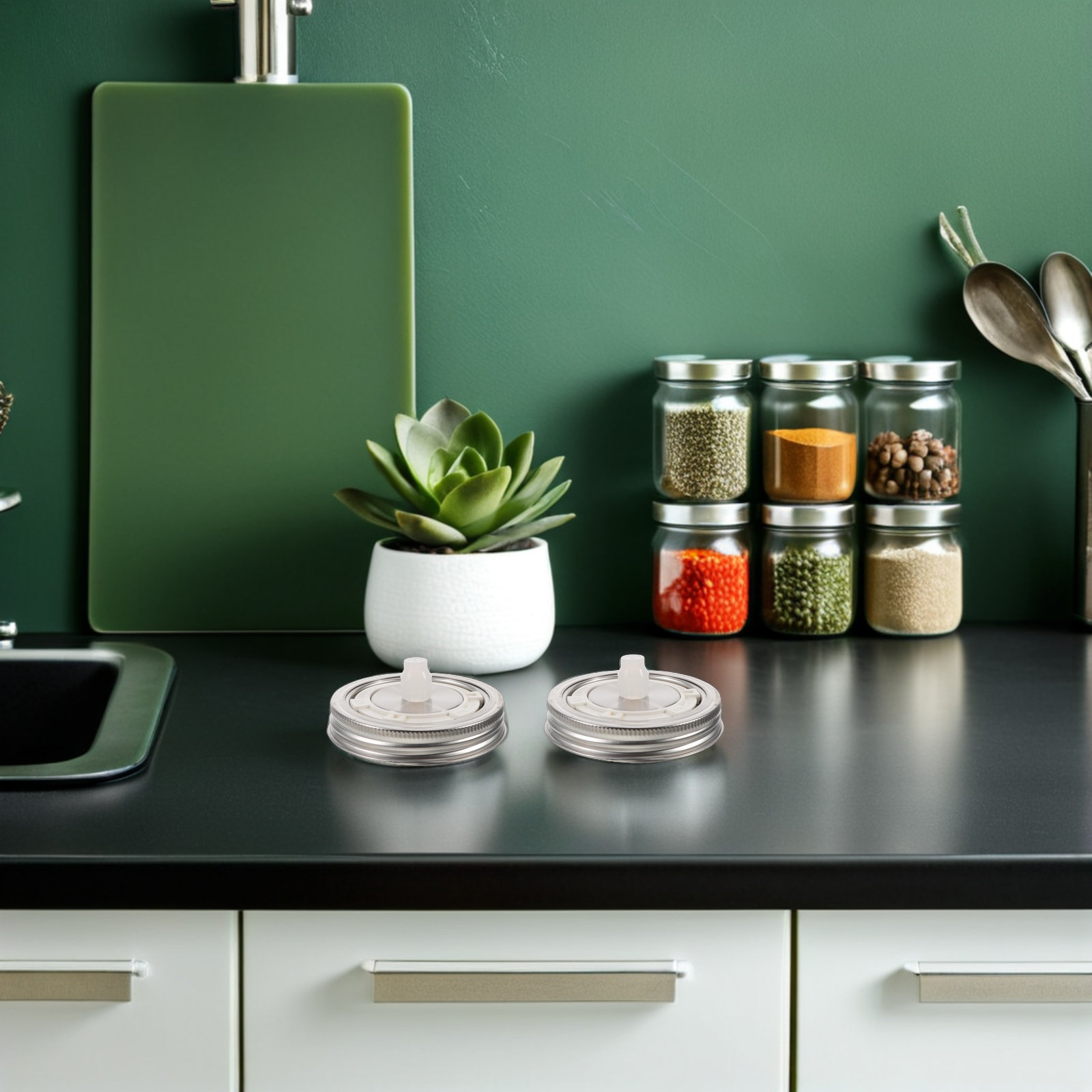 2Pcs Airlock Fermentation Lids - đánh giá và giá Mason Jar Wide Mouth
