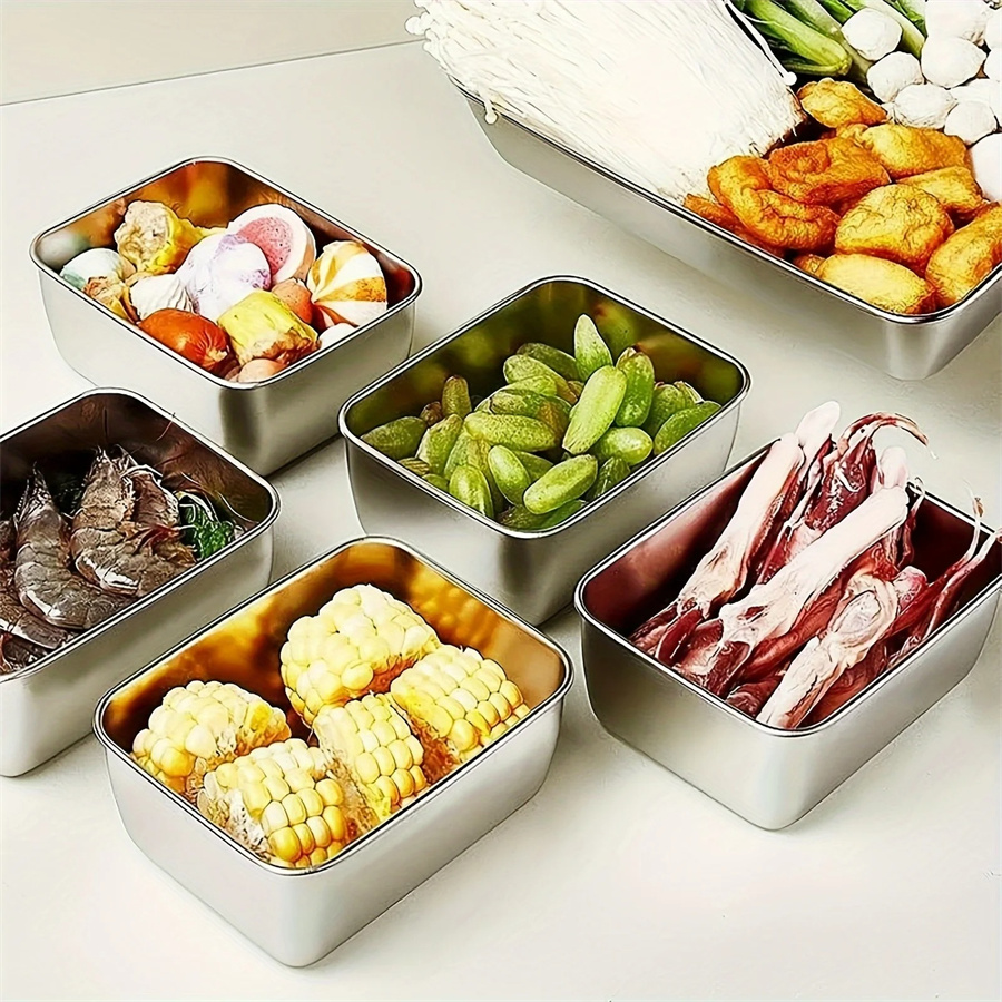 1/3/5pcs Stainless Steel Food  - đánh giá và giá Stainless Lunch Box