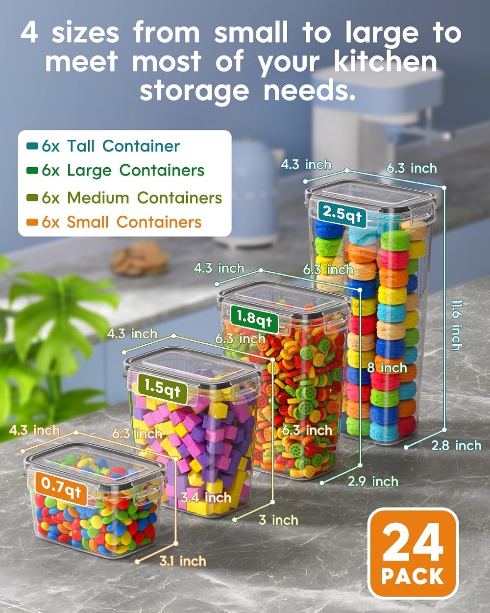 24 PCS Airtight Food Storage C - đánh giá và giá Food Storage Lid