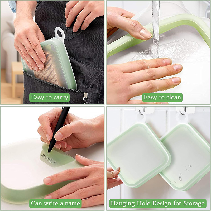 Silicone Sandwich Toast Bento  - đánh giá và giá Food Storage Silicone Bags